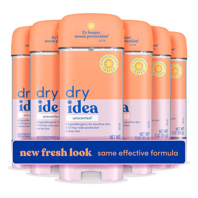 Dry Idea Antiperspirant Deodorant Unscented Pack of 6 72 Hour Protection