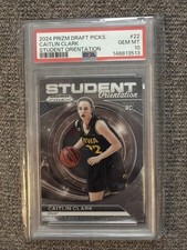 2024 PANINI PRIZM DRAFT PICKS STUDENT ORIENTATION #22 CAITLIN CLARK RC PSA 10