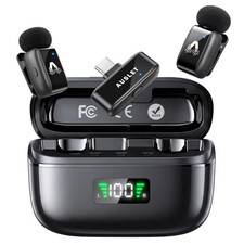 Wireless Lavalier Microphone for iPhone  Android, Mini Clip-On Lapel Mic wit...