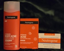 3pc Neutrogena Stubborn Body Acne Cleanser, 24ct Blemish Patches Facial Bar