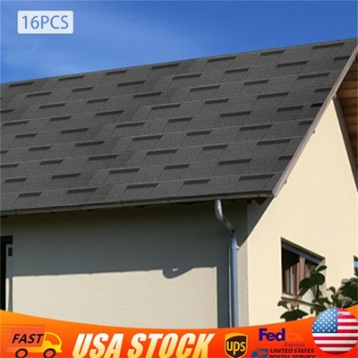 16 Pcs Modern Asphalt Roof Shingles - Durable Waterproof Tiles 100×33.3cm