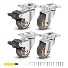 Caster Wheels with Brake 1 5 Inch 4 Pack 300 lb