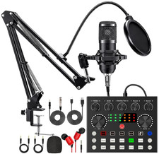 Kit podcast micr fono condensador con mezclador de voz para streaming en vivo