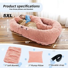 Human Dog Bed Large Size Fits You And Pets Washable Faux Fur For People Doze