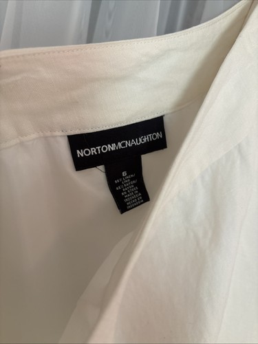 Norton McNaughton Petites White Ivory Linen Rayon Midi Skirt Size 6 - Picture 11 of 11