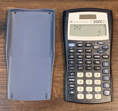Texas Instruments TI-30 X IIS Calculator Black Gray w/ Cover - Tested Working