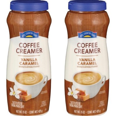 Hill Country Fare Vanilla Carmel Powdered Coffee Creamer 15oz 2pk HEB Texas