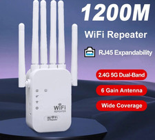 1200Mbps WiFi Range Extender Repeater Wireless Amplifier Router Signal Booster