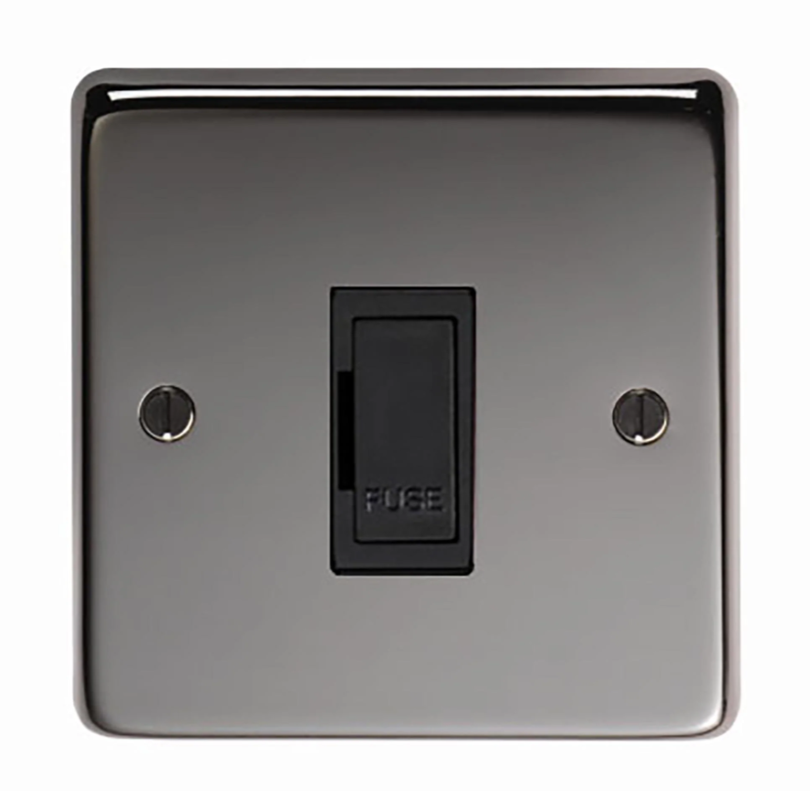 Eurolite 13 Amp Electrical Unswitched Fuse 86 x 86mm - Black Nickel