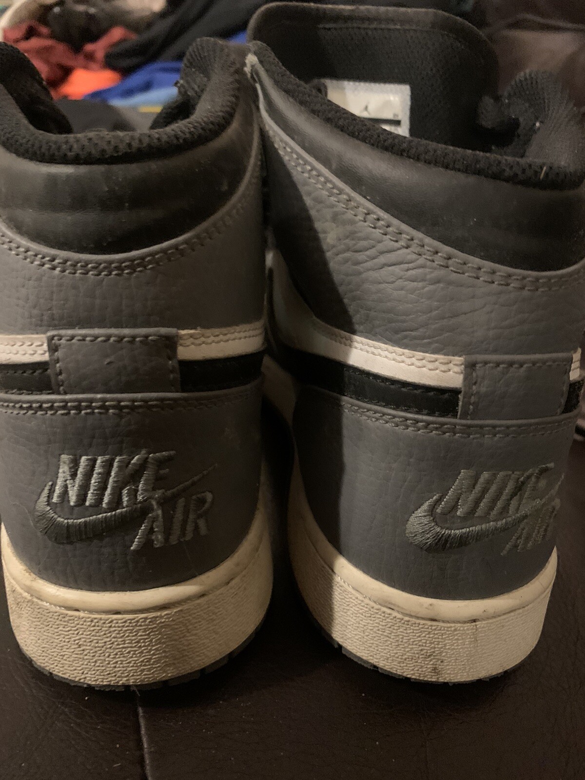 GS OG NIKE RARE AIR JORDAN RETRO 1 MID SHADOW BLACK GRYWHITE 705300-024 SZ 6.5Y image 5