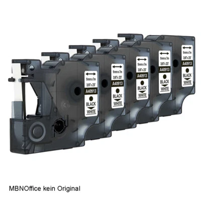 A40913 (D1) 5 erSet passend Dymo Labeldrucker kein Original Dymo Schriftband