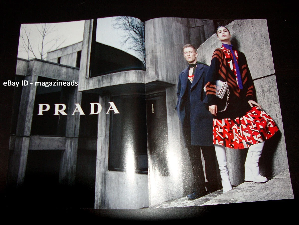 PRADA 2 PAGINE STAMPA ANNUNCIO autunno 2014 MICA ARGANARAZ Karl Kolbitz STEVEN MEISEL