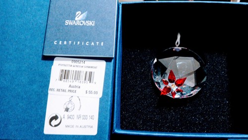 2007 Swarovski Poinsettia Window Ornament Christmas At Home MIB COA 0905214 - Picture 2 of 2