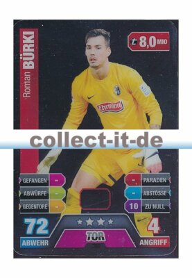 Match Attax Extra 14/15 - 552 - Roman BÜRKI- Cap Karte