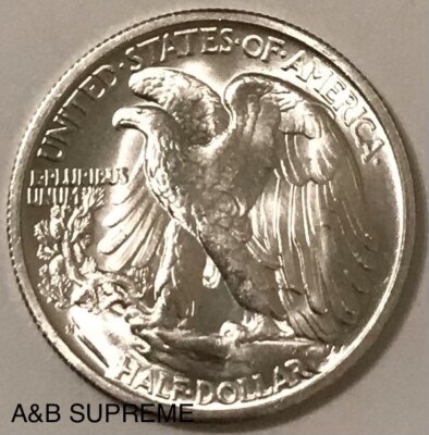 Walking Liberty Half Dollar ''S'' Mint Mark From Estate OBW Roll CHOIC-GEM Bu Unc.
