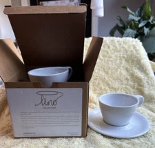 New in Box Lino notNeutral 2 Cups/2Saucers Set 6 oz Double Cappuccino Coffee