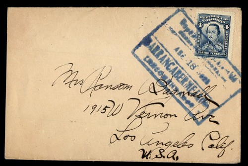 MayfairStamps Colombia Barranquilla to Los Angeles CA Cover aar_88613