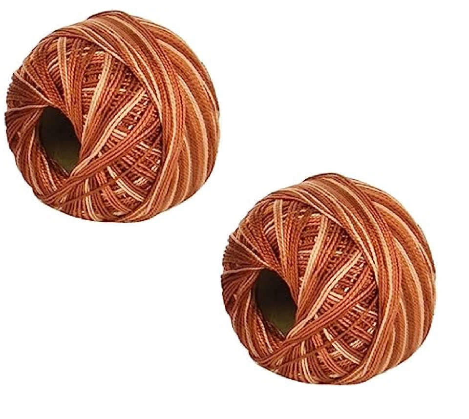 2Pcs DMC Pearl/Perle Cotton Size #8 Thread Ball 10g 100% Cotton VARIEGATED BROWN - Image 4 of 4