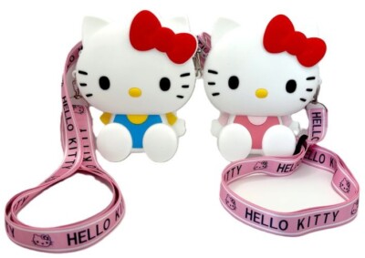 Figural Silicone Hello Kitty T-Shirt Red Bow Kawaii Crossbody Purse Bag New