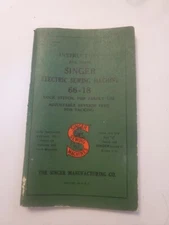 Singer Electric Sewing Machine 66-18 Instruction Manual Directions Vintage