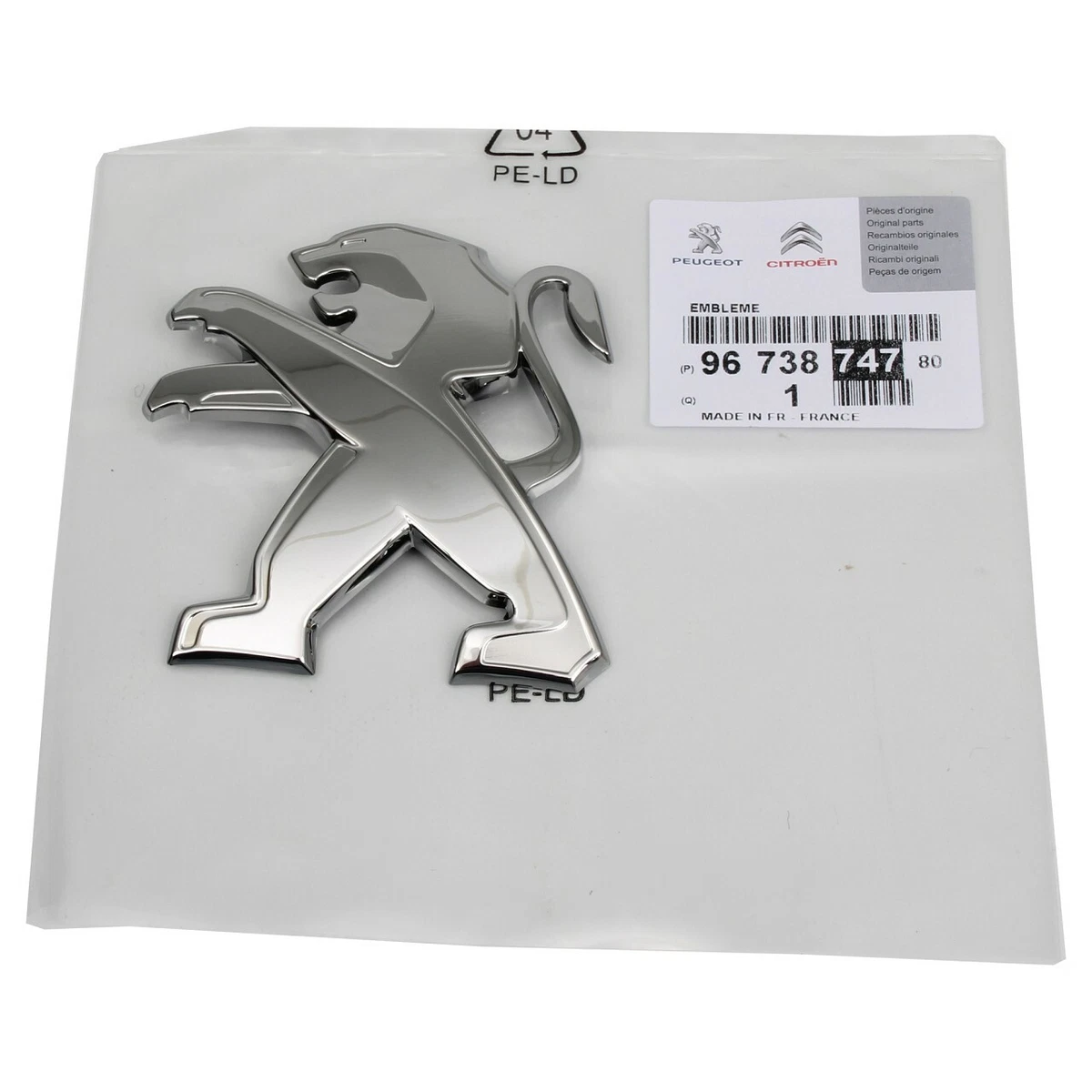 ORIGINAL Peugeot Emblem Logo Plakette Motorhaube 208 I 9673874780  