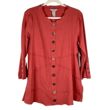 NWT Multiples Missy Wild Side Dusty Rose Tunic Medium