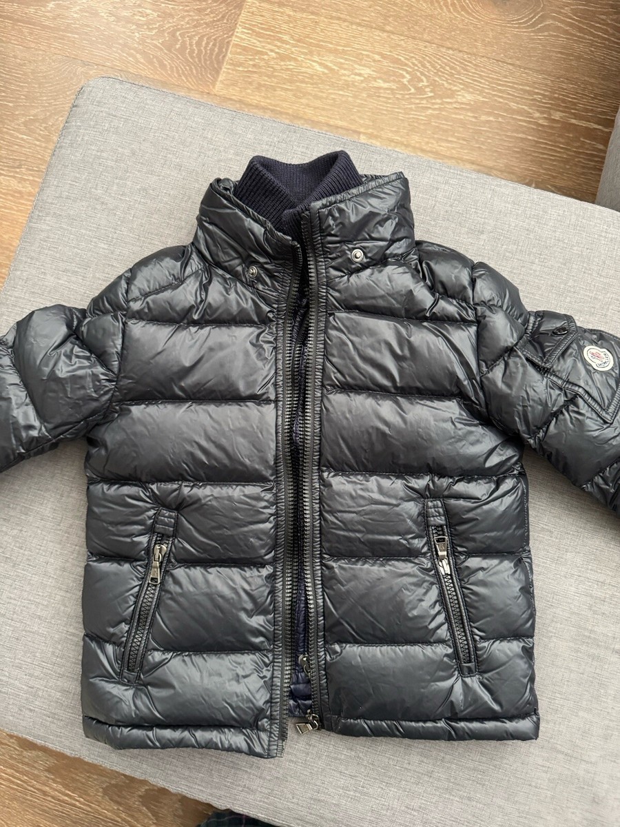 AUTH MONCLER KIDS Two Layers DOWN WARM JACKET COAT Blue GREY BOY