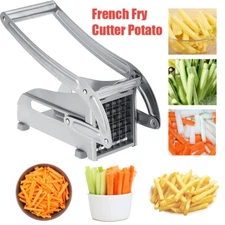 Stainless Steel French Fry Cutter Potato Vegetable Slicer Chopper Dicer 2 Blades