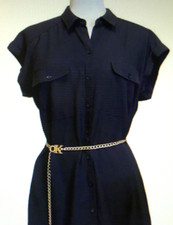 EXPRESS Black Shirt Dress/Shift-2 pockets-full hidden button down-size Medium..