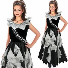 Girls Zombie Prom Queen Costume Horror Halloween Fancy Dress Outfit New