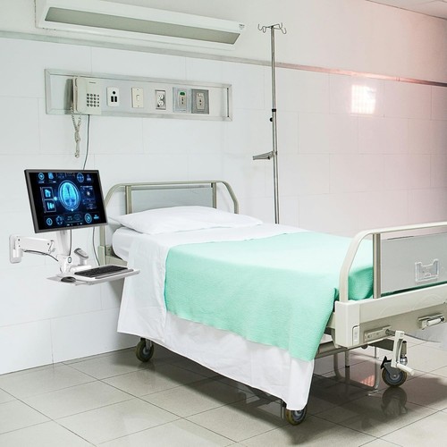 Medical Wall Mount Workstation Folding Keyboard Tray & Sliding Mouse Pad 17-35" - 第 11/14 張圖片