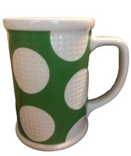 Starbucks Golf Ball Coffee Mug Etched Dimples Green 16Oz Cup 2006