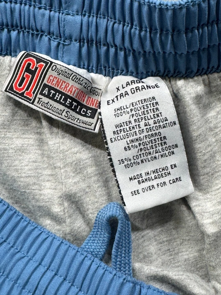 Vtg 80's-90's G1 Mens XL Running Suit Powder Blue/Blk 1/4 Zip Pants Street Wear - Image 2 of 4