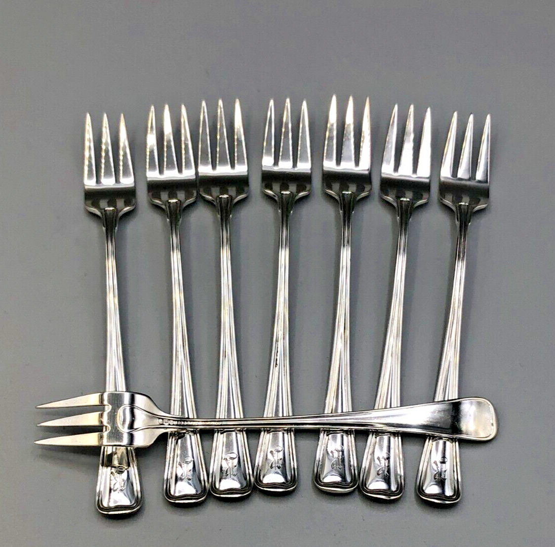 Old French by Gorham Sterling Silver set of 8 Cocktail Forks 5 1/8