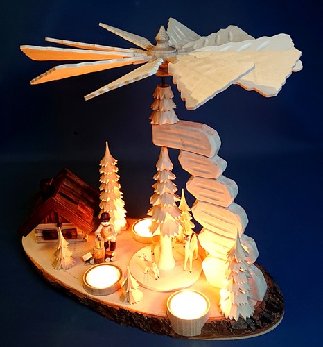30cm Flügelrad für Pyramide Flügel Linde geschnitzt Handwerkskunst Erzgebirge - Bild 4 von 4