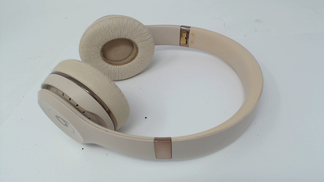Beats Solo 3 Wireless A1796 Headphones Matte Gold WORN EAR PADS/STAINED