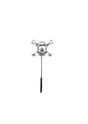 TIB24 Skull & Crossbones Silber Emblem auf Krawattennadel Pin Mütze Schal Kragen