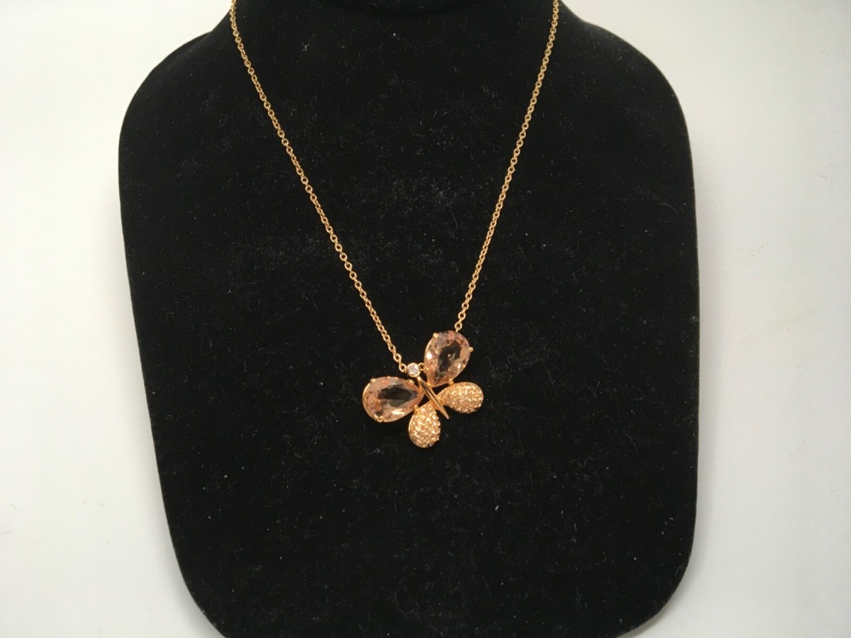 SIGNED SWAROVSKI SWAN CRYSTAL ALIZA BUTTERFLY PENDANT