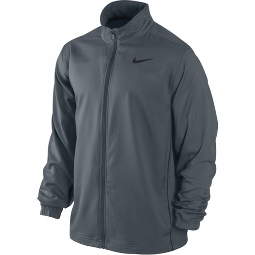 Nike Men's Charcoal Long SIeeve Zip-Up Team Dri-Fit Training Jacket 487359-064 - Picture 1 of 2