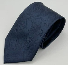Vesuvio Napoli NeckTie NAVY BLUE Color Paisley Design Mens Neck Tie