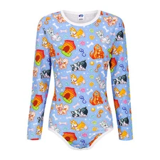 ODU Long Sleeve Puppies Adult Diaper Cover / Bodysuit 