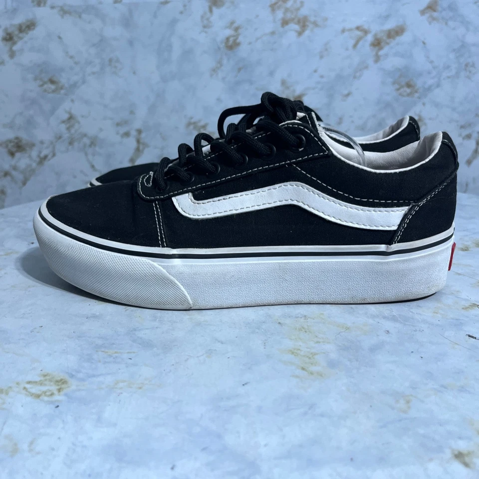 Vans Old Skool OTW Women's Size 8 Shoes Black White Low Top Platform Sneakers - Image 3 of 4