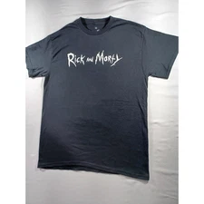 Rick and Morty Adult Swim Graphic T-Shirt Men's Size M Black Cartoon Show