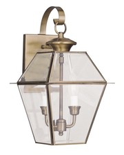 Livex Lighting 2281-01 Westover Outdoor Wall Light Antique Brass