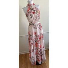 Eliza J Floral Halter Neck Slim Maxi Dress Size 2