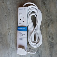 PRO ELEC PELB1942 4 Gang Switched Surge Protected Extension 10 Metre, White