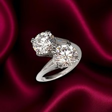 Diamond Engagement Ring 18k White Gold IGI Lab Grown 3.00 Ct Round Cut Size 5
