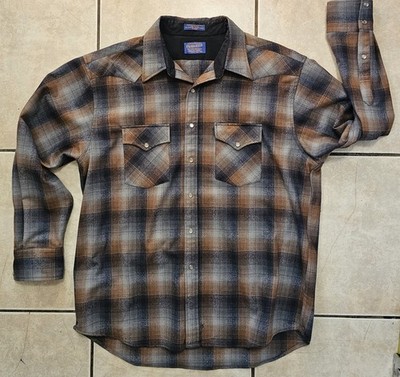 Vintage Pendleton High Grade Western Wear Wool Pearl snap  XL Distressed