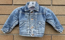 Vtg 50s Type 2 Denim Jean Blanket Lined Trucker Jacket Kid Toddler Levi Wrangler