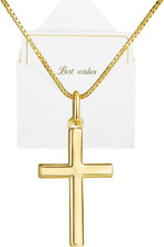 Gold Cross Necklace for Women 14K Real Gold Plated Dainty Religious Pendant Gift